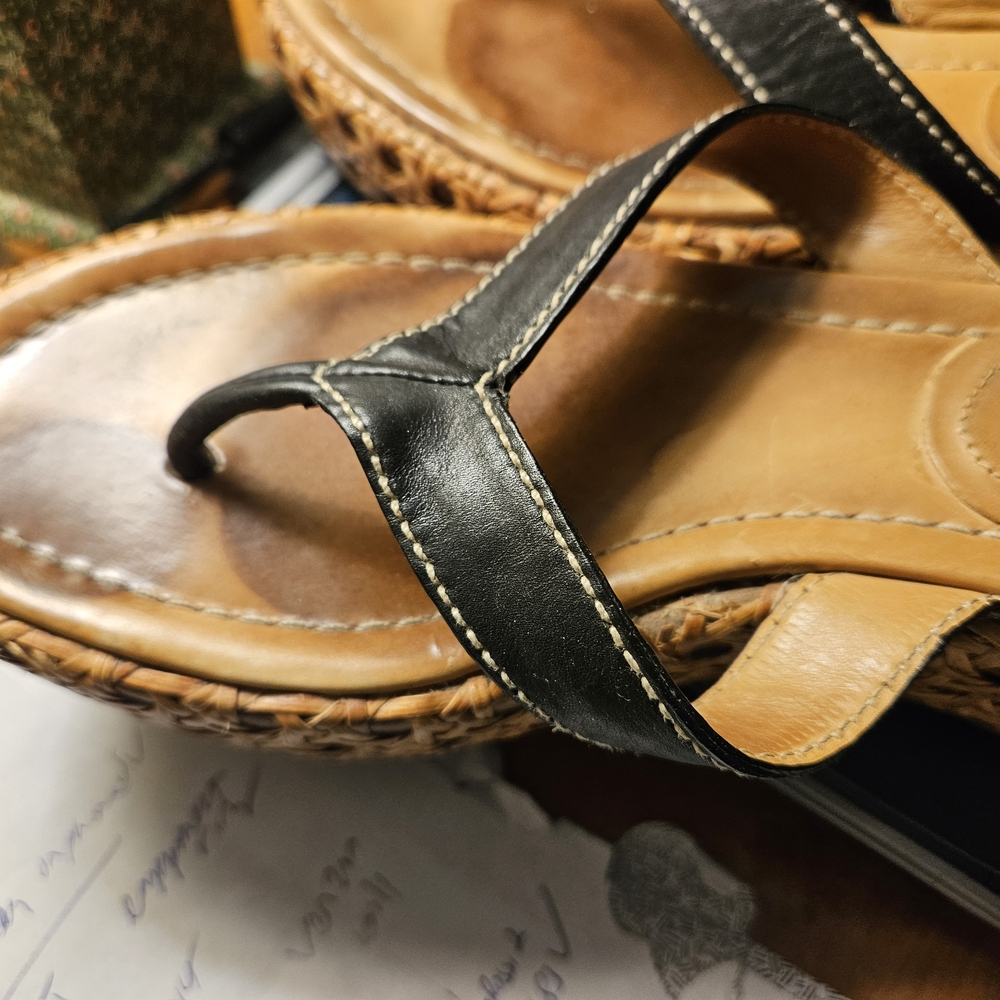 Prada Brown Woven Espadrille Sandals - Picture 2 of 10